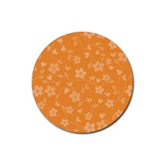 Floral Pattern Rubber Round Coaster (4 Pack)  by Valentinaart