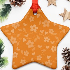 Floral Pattern Star Ornament (two Sides) by Valentinaart