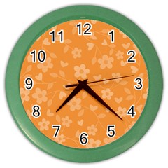 Floral Pattern Color Wall Clocks by Valentinaart