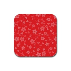 Floral pattern Rubber Coaster (Square) 