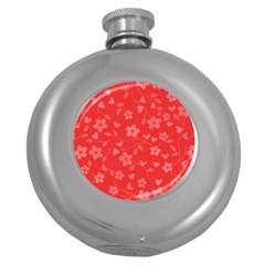 Floral pattern Round Hip Flask (5 oz)