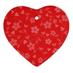 Floral pattern Heart Ornament (Two Sides)