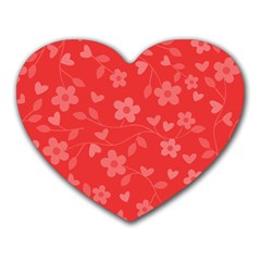 Floral pattern Heart Mousepads