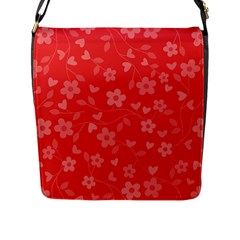 Floral pattern Flap Messenger Bag (L) 