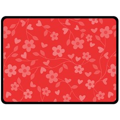 Floral pattern Double Sided Fleece Blanket (Large) 