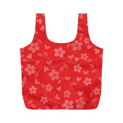 Floral pattern Full Print Recycle Bags (M) 