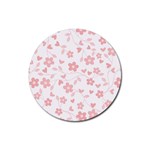 Floral pattern Rubber Coaster (Round)  Front