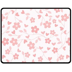 Floral Pattern Double Sided Fleece Blanket (medium)  by Valentinaart