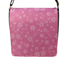 Floral Pattern Flap Messenger Bag (l)  by Valentinaart