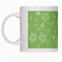 Floral Pattern White Mugs by Valentinaart