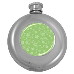 Floral Pattern Round Hip Flask (5 Oz) by Valentinaart