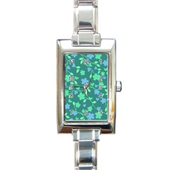 Floral Pattern Rectangle Italian Charm Watch by Valentinaart