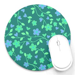 Floral Pattern Round Mousepads by Valentinaart