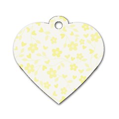 Floral Pattern Dog Tag Heart (two Sides) by Valentinaart