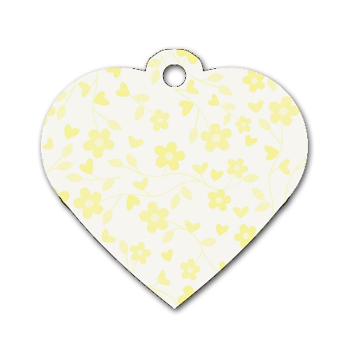 Floral pattern Dog Tag Heart (Two Sides)