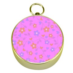 Floral Pattern Gold Compasses by Valentinaart