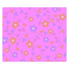 Floral Pattern Double Sided Flano Blanket (small)  by Valentinaart