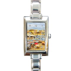 Engabao Beach At Guayas District Ecuador Rectangle Italian Charm Watch by dflcprints