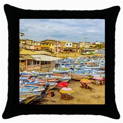 Engabao Beach At Guayas District Ecuador Throw Pillow Case (black) by dflcprints