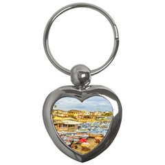 Engabao Beach At Guayas District Ecuador Key Chains (heart)  by dflcprints