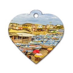 Engabao Beach At Guayas District Ecuador Dog Tag Heart (one Side) by dflcprints