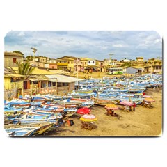 Engabao Beach At Guayas District Ecuador Large Doormat  by dflcprints