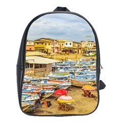 Engabao Beach At Guayas District Ecuador School Bags(large)  by dflcprints