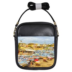 Engabao Beach At Guayas District Ecuador Girls Sling Bags by dflcprints