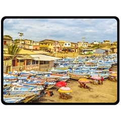 Engabao Beach At Guayas District Ecuador Fleece Blanket (large)  by dflcprints