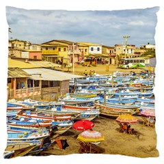 Engabao Beach At Guayas District Ecuador Large Cushion Case (two Sides) by dflcprints