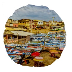 Engabao Beach At Guayas District Ecuador Large 18  Premium Round Cushions by dflcprints