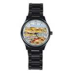 Engabao Beach At Guayas District Ecuador Stainless Steel Round Watch Front