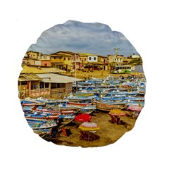 Engabao Beach At Guayas District Ecuador Standard 15  Premium Flano Round Cushions by dflcprints