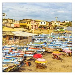 Engabao Beach At Guayas District Ecuador Large Satin Scarf (square) by dflcprints