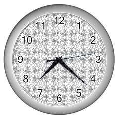 Pattern Wall Clocks (silver)  by Valentinaart