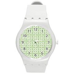 Pattern Round Plastic Sport Watch (m) by Valentinaart