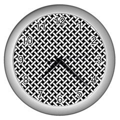 Pattern Wall Clocks (silver)  by Valentinaart