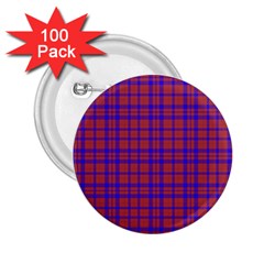 Pattern Plaid Geometric Red Blue 2 25  Buttons (100 Pack)  by Simbadda