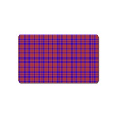 Pattern Plaid Geometric Red Blue Magnet (name Card) by Simbadda