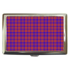 Pattern Plaid Geometric Red Blue Cigarette Money Cases by Simbadda