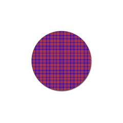 Pattern Plaid Geometric Red Blue Golf Ball Marker (4 Pack) by Simbadda