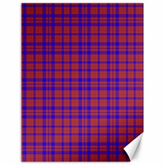 Pattern Plaid Geometric Red Blue Canvas 12  X 16  