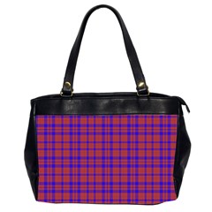 Pattern Plaid Geometric Red Blue Office Handbags (2 Sides)  by Simbadda