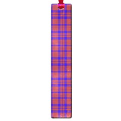 Pattern Plaid Geometric Red Blue Large Book Marks by Simbadda