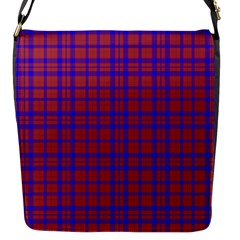 Pattern Plaid Geometric Red Blue Flap Messenger Bag (s) by Simbadda