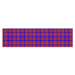 Pattern Plaid Geometric Red Blue Satin Scarf (oblong) by Simbadda