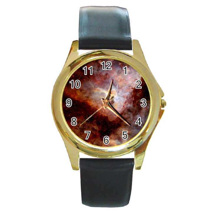 Carina Nebula Round Gold Metal Watch