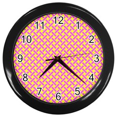 Pattern Wall Clocks (black) by Valentinaart