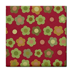 Floral Pattern Tile Coasters by Valentinaart