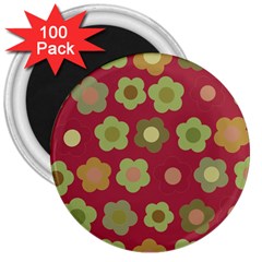 Floral Pattern 3  Magnets (100 Pack) by Valentinaart